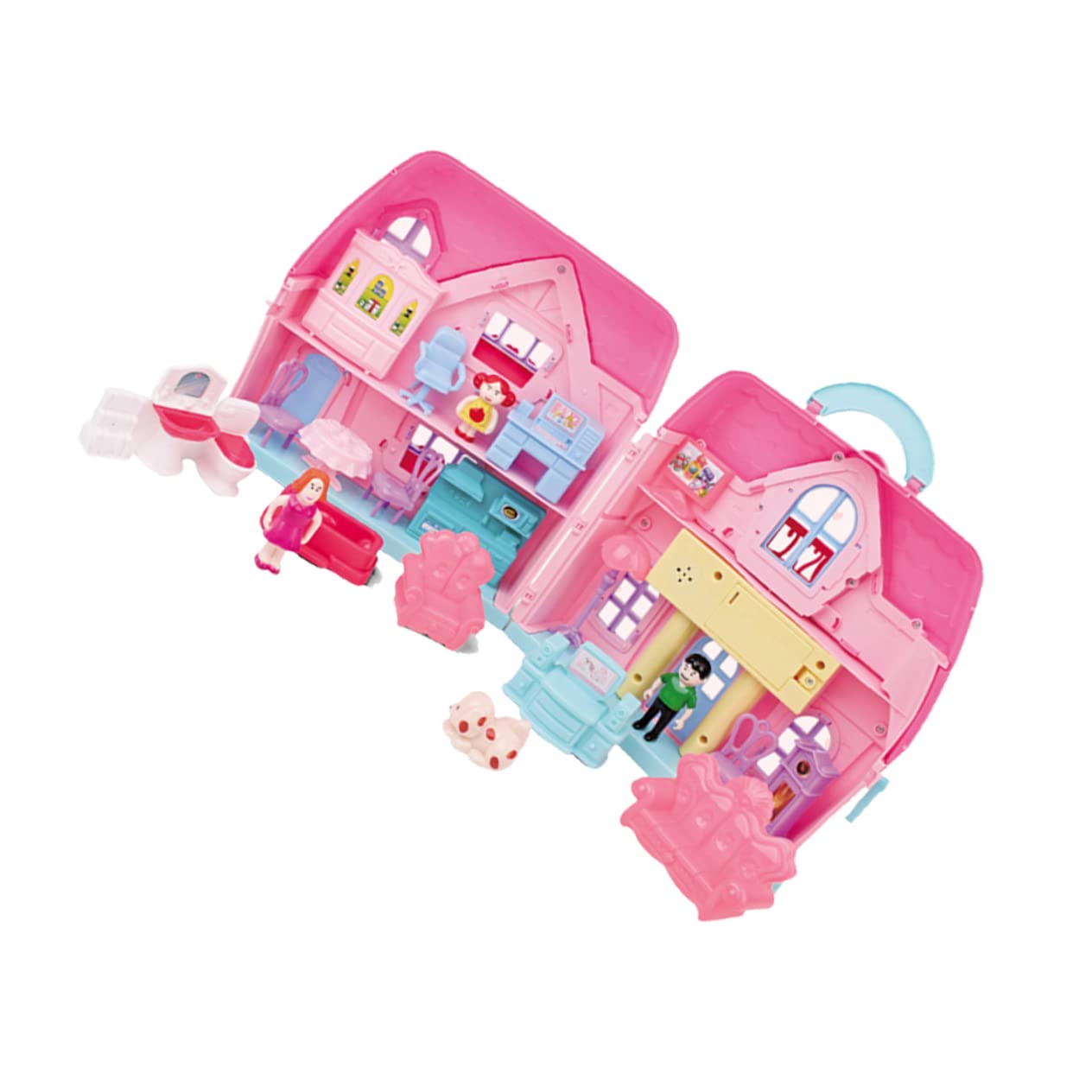 1 Set Portable Doll House Kit Two Storey Villa Mold for Family Role Play Safe DIY Playset for Imaginative Play and Decoration Random Color