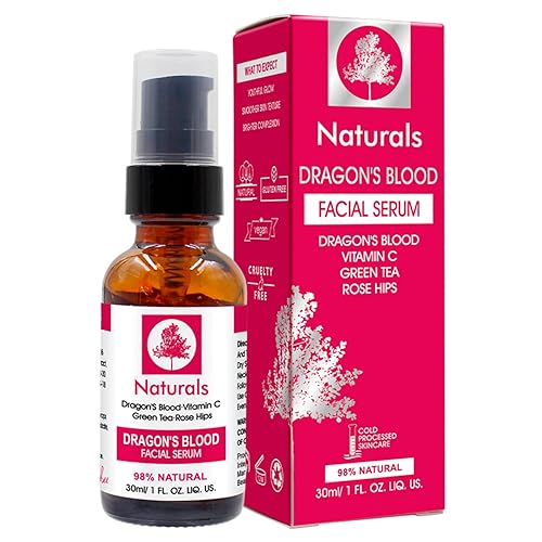 Naturals Dragon's Blood - Suero facial con vitamina C, té verde, procesamiento en frío, cuidado de la piel vegano, 1.0 fl oz / 1 onza líquida