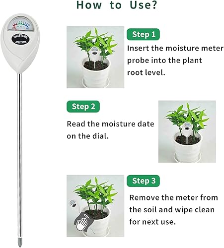 Miniatura 5 de Medidor de humedad del suelo, paquete de 2 monitores de humedad de suelo de sonda larga para plantas de casa, sensor de humedad del higrómetro del
