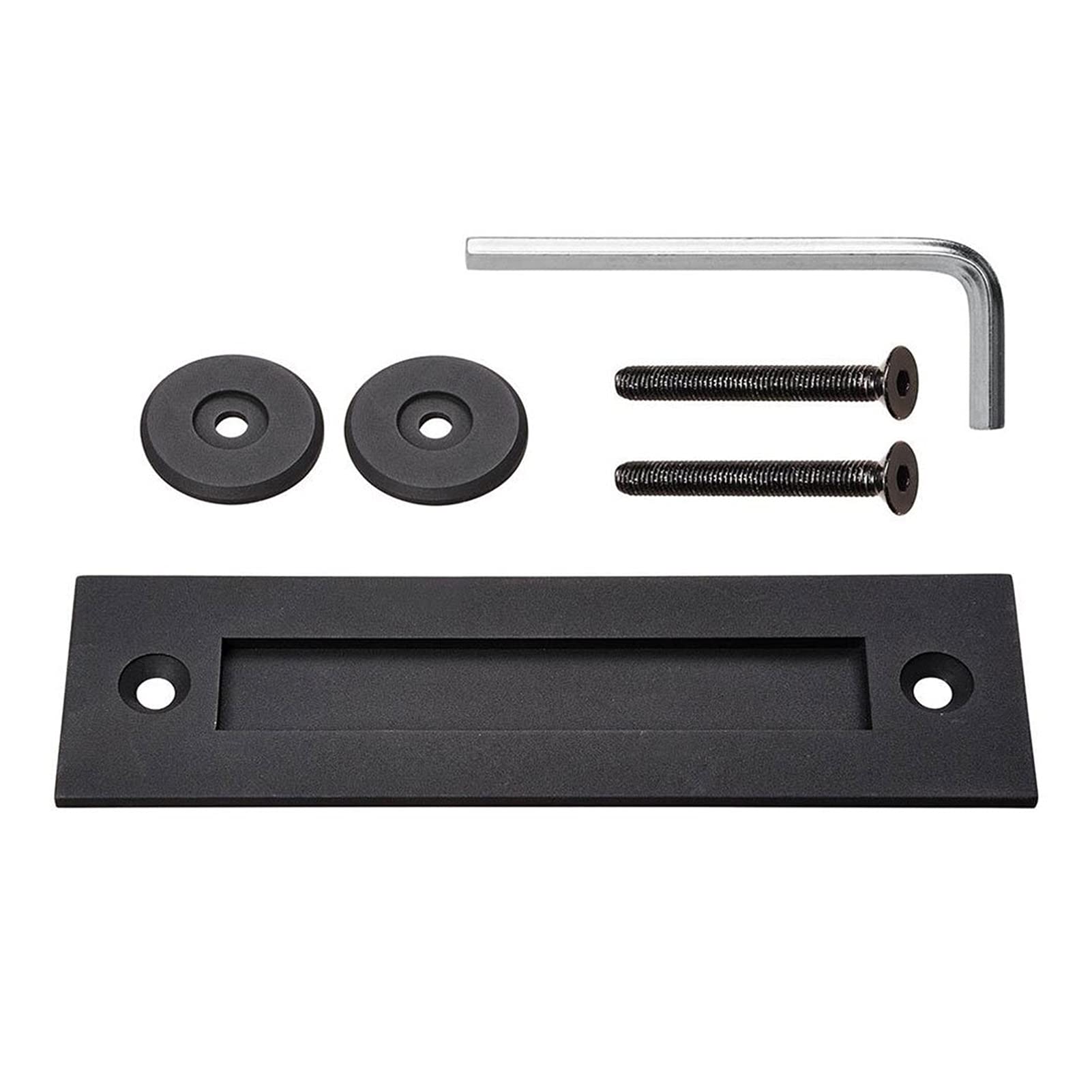 Edede Black Sliding Door Hardware Stainless Steel Door Handle 35-45Mm Sliding Barn Heavy Duty Pull And Flush Wood Door Handle Set Furniture Hardware