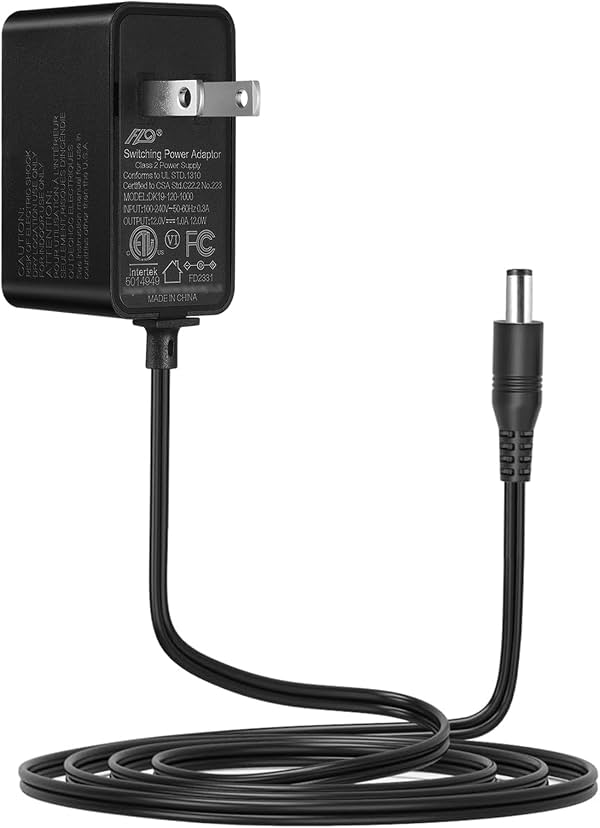 Adaptador de corriente Tonton 12V 1A 10 pies, AC 100-240V a DC 12V 1A, con cable de alimentación y conector de 5.5mm x 2.1mm para tiras LED, cámaras CCTV, DVR, NVR, router, impresora, webcam, etc. [Listado UL y FCC]