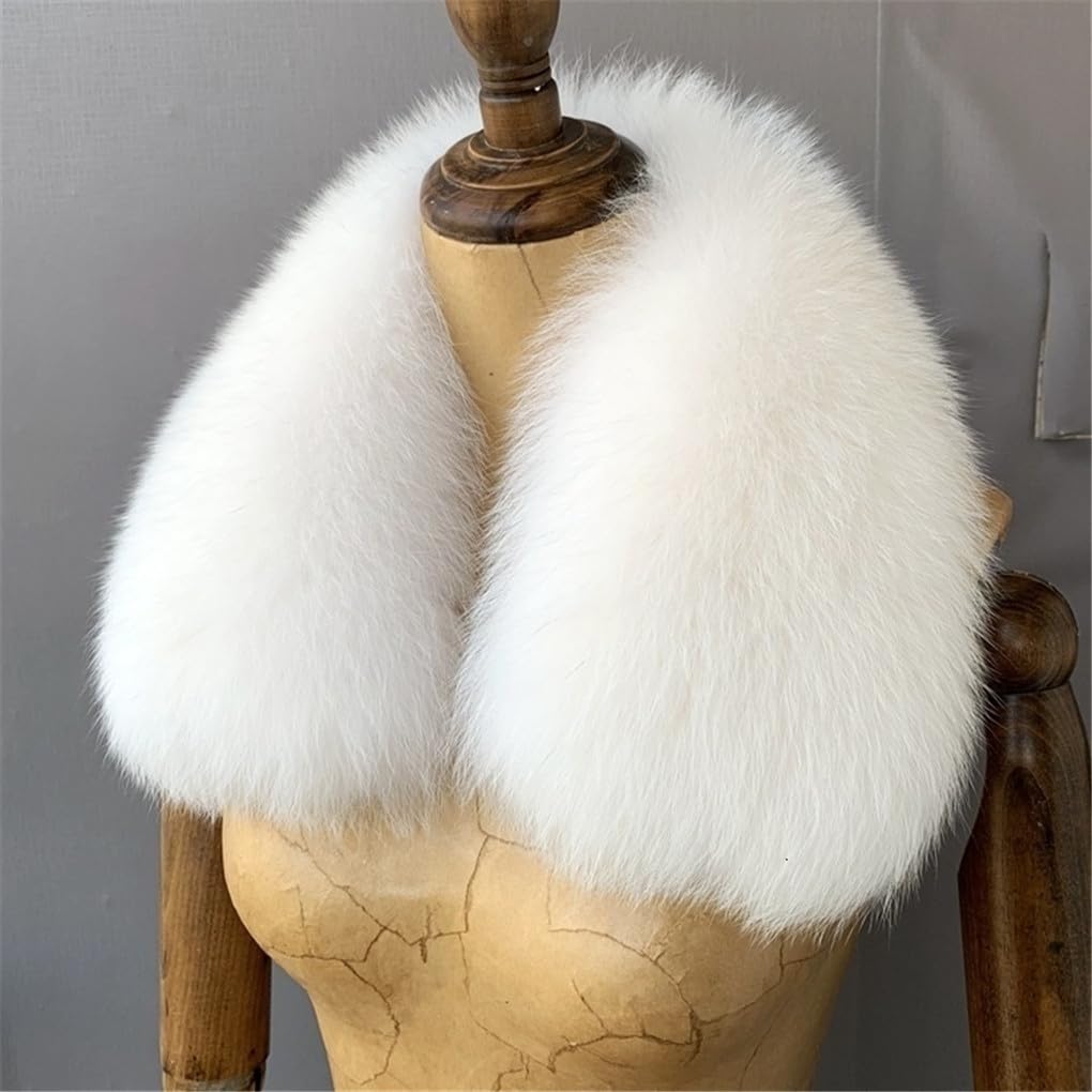 Jegsnoe Bufanda De Piel De Invierno con Cuello De Piel para Abrigo, Bufandas Cortas, Bufanda De Piel para Mujer, Bufandas Cortas con Cuello Cuadrado