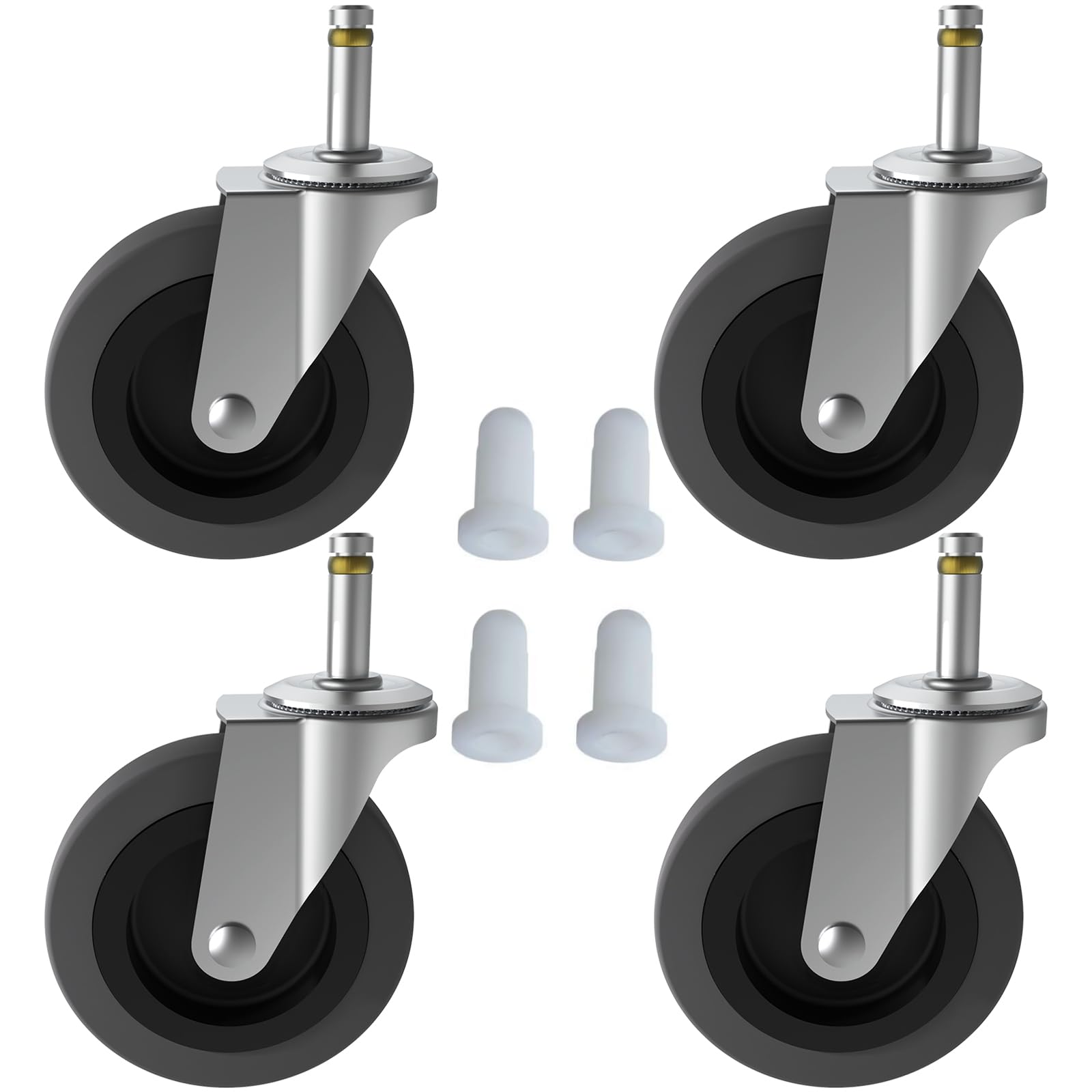 Amazon.com: 4 Inches Stem Caster Wheels,7/16-Inch Stem Diameter Swivel ...