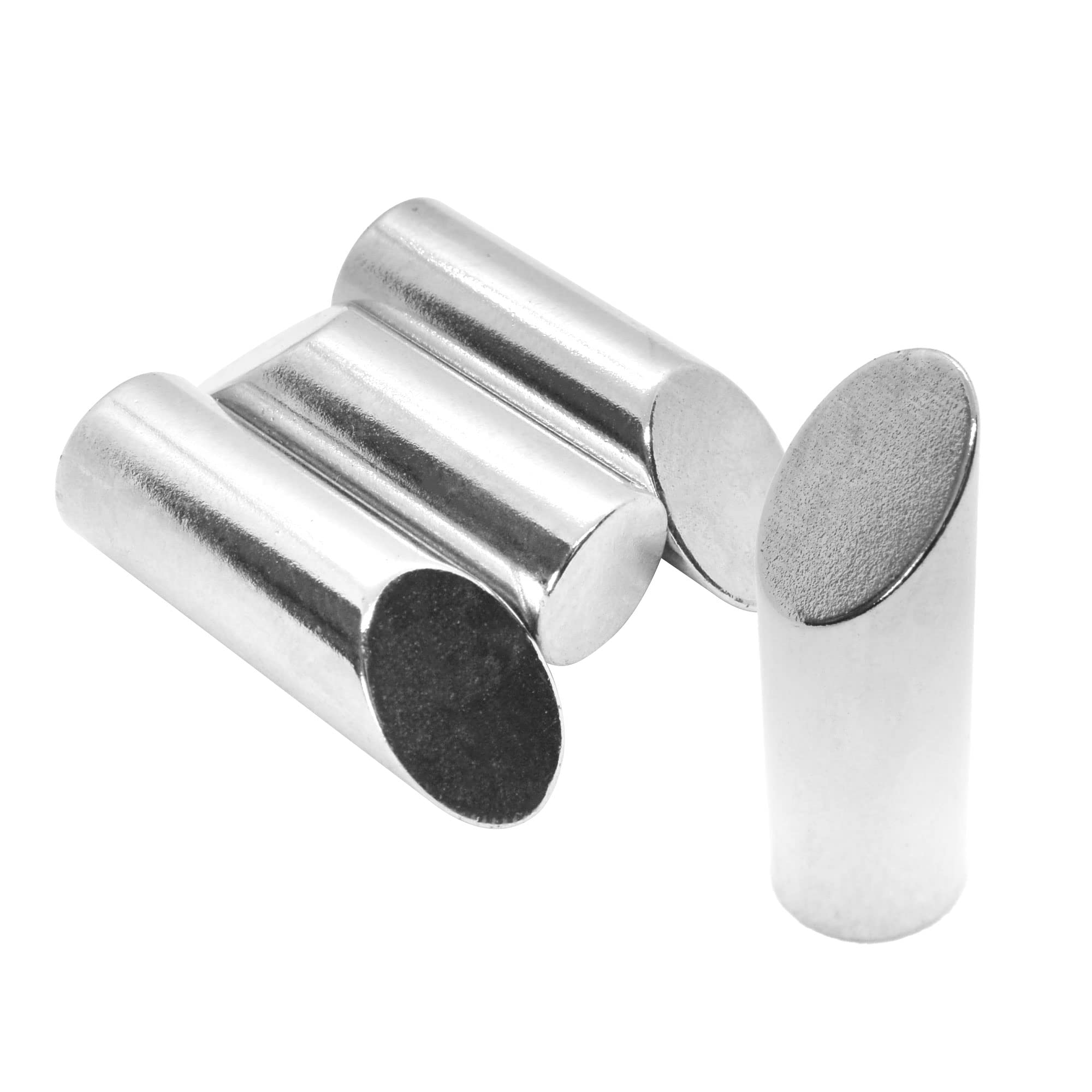FIRST4MAGNETS F100N-8 10mm Dia x 30mm Thick N42 Neodymium Mitre Magnet-3.6kg Pull (North) (Pack of 8), Silver