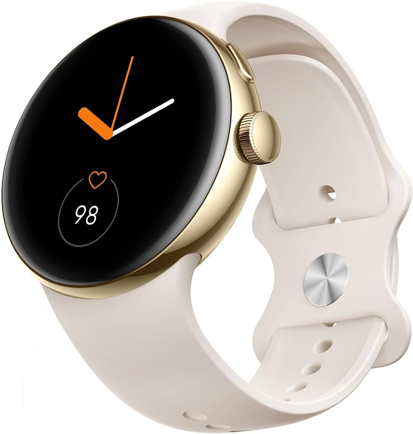 Touchscreen AMOLED Always-on Display Screen Size 1.3" LA24 Smartwatch Bluetooth Calling Fitness Tracker for Android & iOS Phones Heart Rate Sleep Monitoring Pedometer (Gold)
