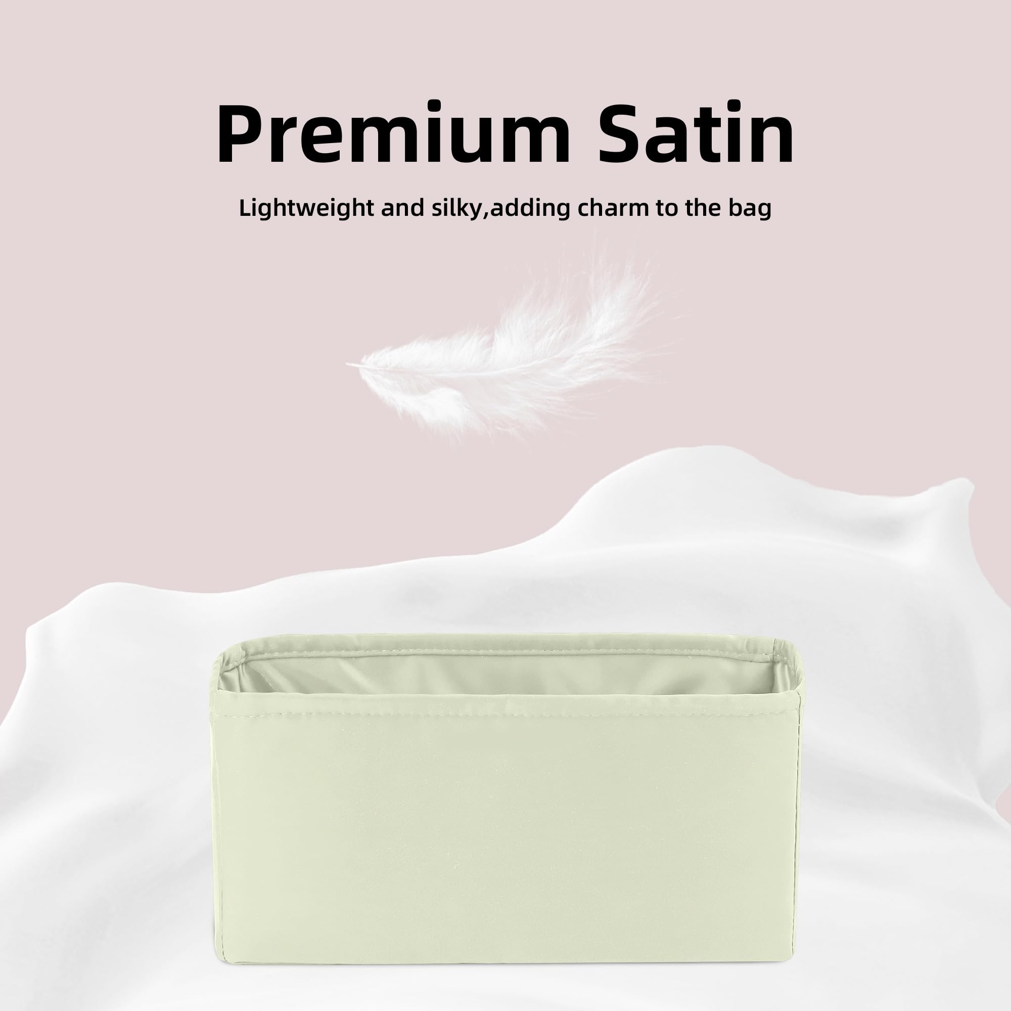 DGAZ Inserto Organizador para Delvaux-Brillant MM, Satén, Gris Neve | Inserto de Satén de Lujo, Ajuste Perfecto, Protección Suave, Ligero