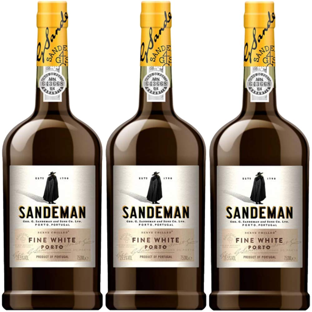Porto Sandeman Fine White | 3 Flaschen 75cl | Likörwein typisch aus Portugal | Long Drink | Geschenkidee