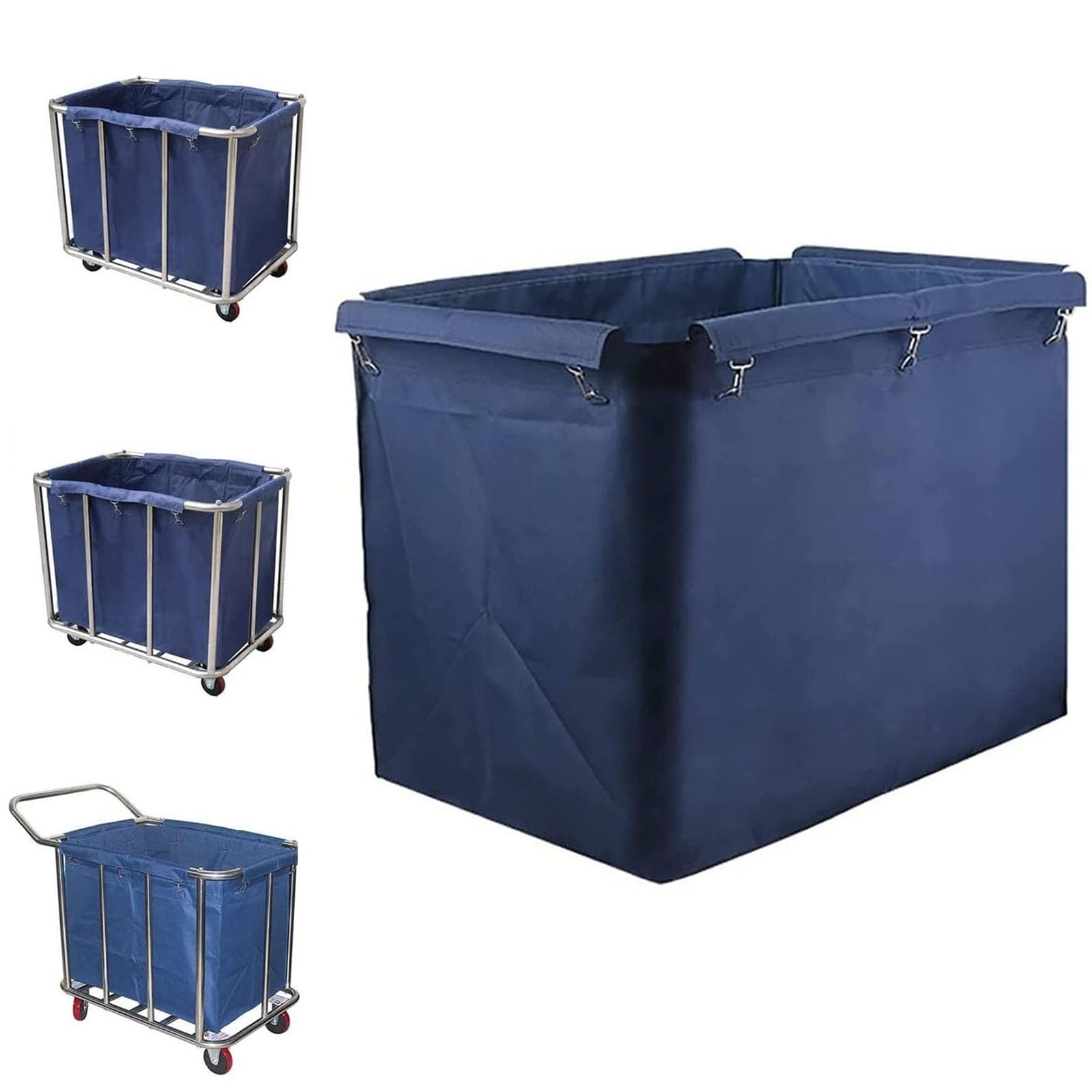 Bolsa para cesta de la ropa 400L - Bolsa extraíble rectangular para cesta de la ropa con ruedas, bolsas de almacenamiento extraíbles para carritos de lavandería, hoteles, coches de limpieza