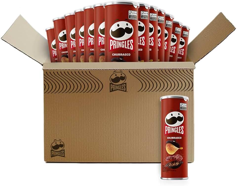 Pack Salgadinho Batata Frita Pringles Churrasco 109g com 18 unidades