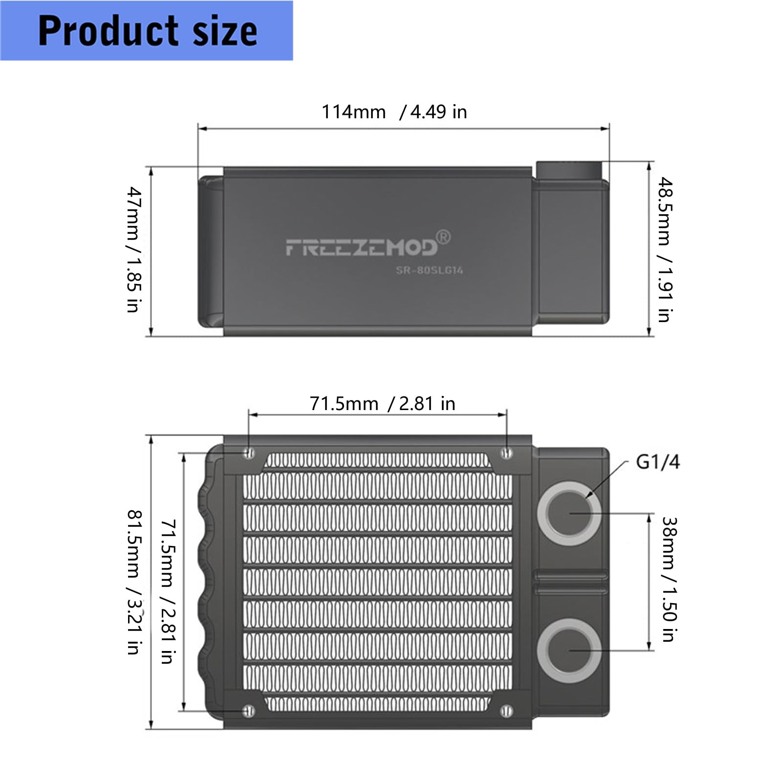 Taille optimisée du radiateur en Aluminium à Double Structure 114