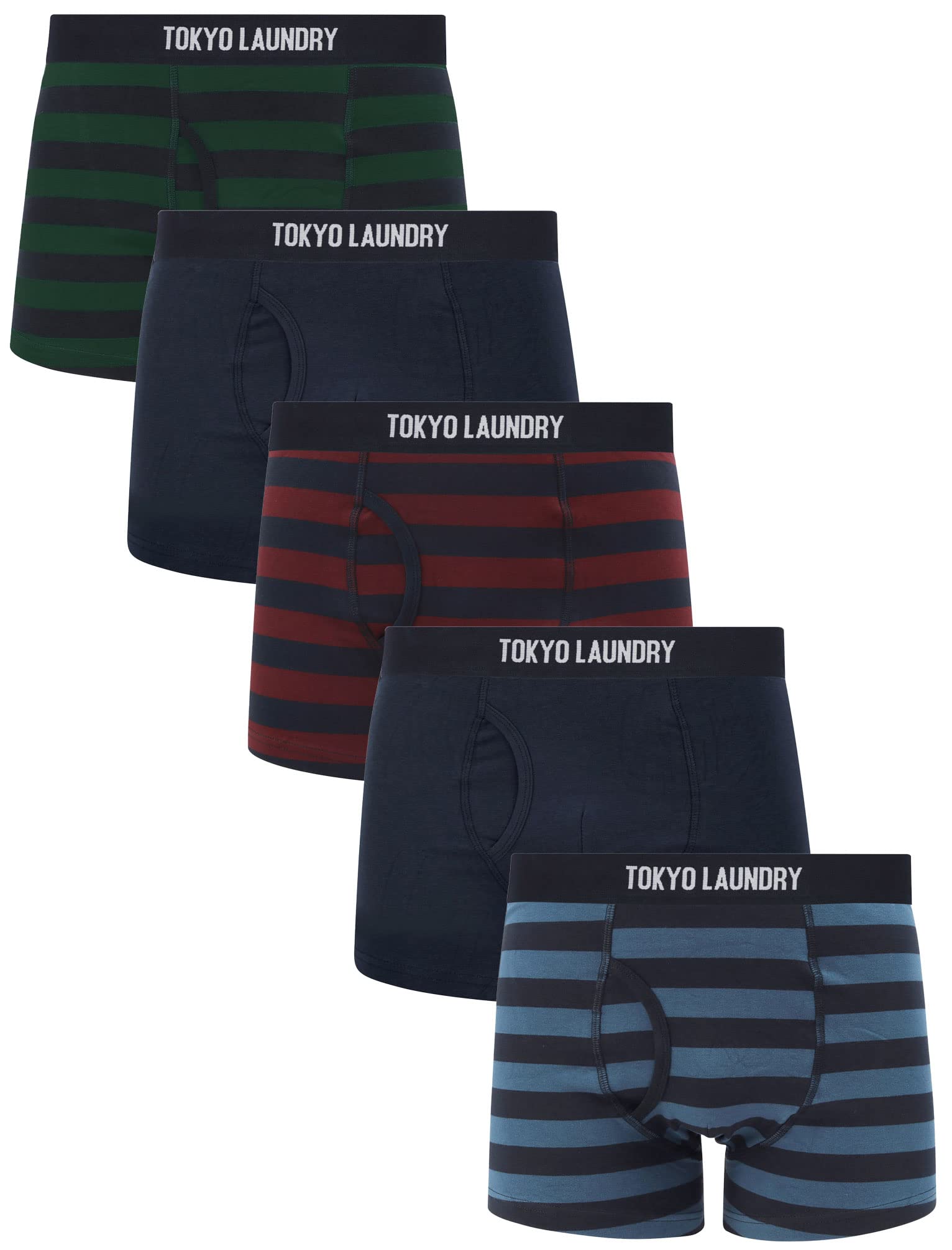 Tokyo Laundry Men's (5 Pack) Stretch Cotton Boxer Shorts Set