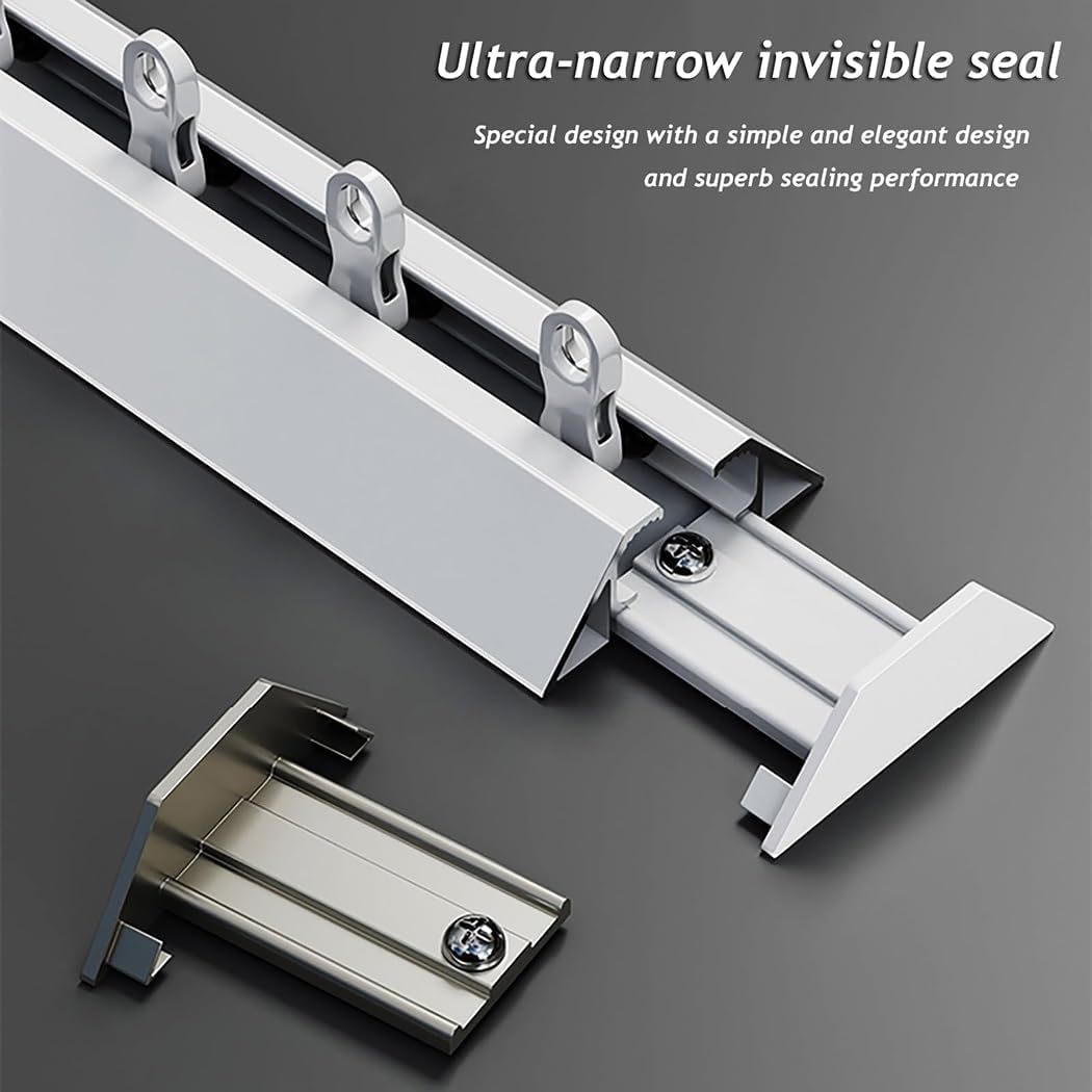 Ceiling Mount Double Curtain Rods Set - Adjustable 2.62FT Room Divider Track System for Living Room & Bedroom - Perfect for Curtains & Drapes