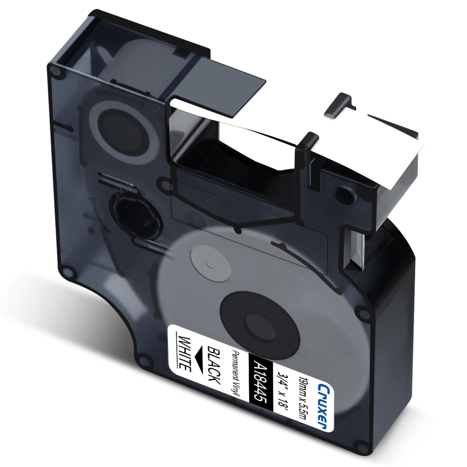 Cruxer Paquete de 40 cintas de etiquetas de vinilo compatibles con Dymo IND 18445 S0718620 A18445, negro sobre blanco, 19 mm x 5,5 m, repuesto para Dymo Rhino 4200 5000 5200 6000 ILP 219 3M PL150 3M
