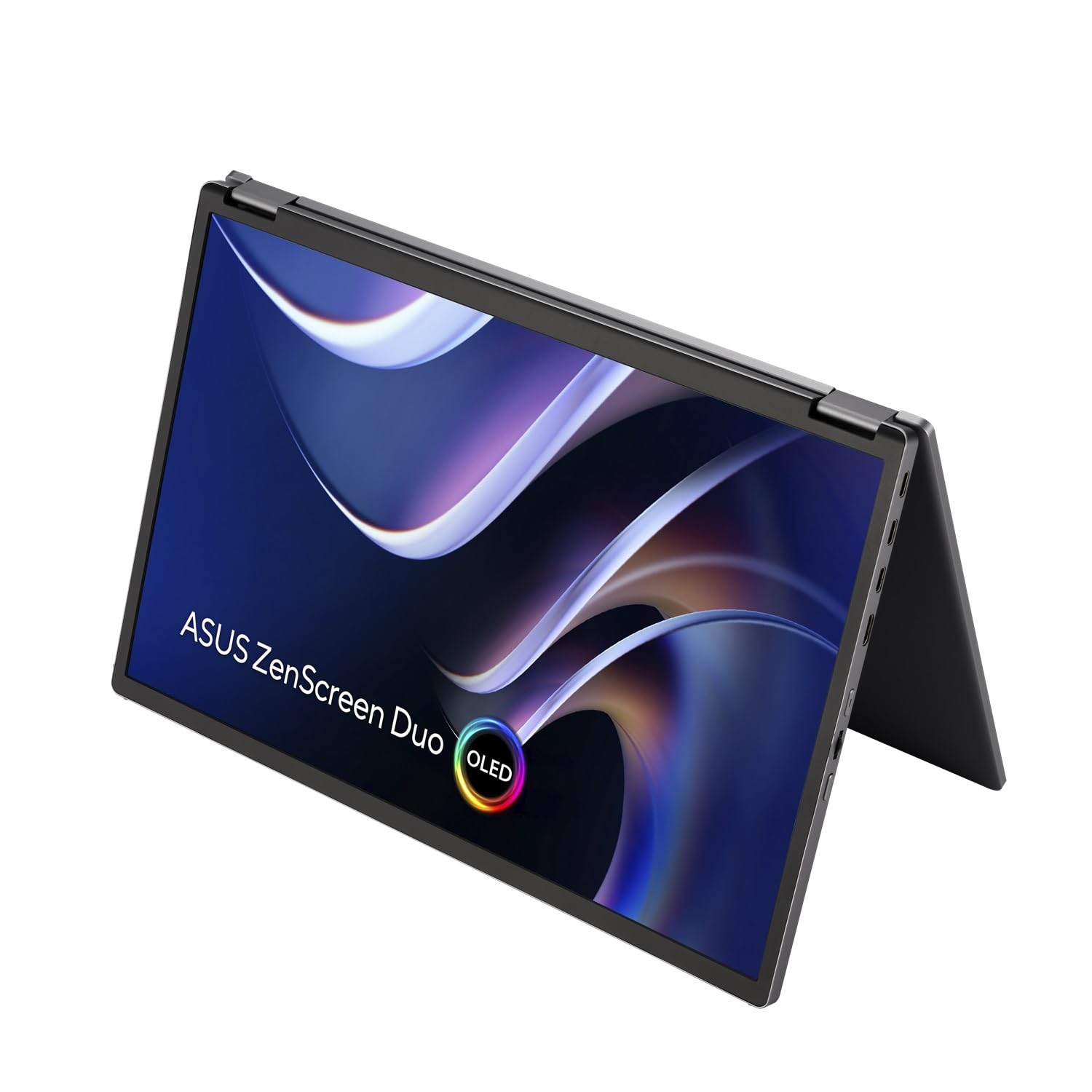 ASUS ZENSCREEN DUO OLED MQ149CD, Monitor Portatile da 14" FHD OLED, Nero | (1920 x 1200), DisplayHDR 400 True Black, 100% DCI-P3, Dual USB-C, Mini-HDMI, Treppiede Incluso