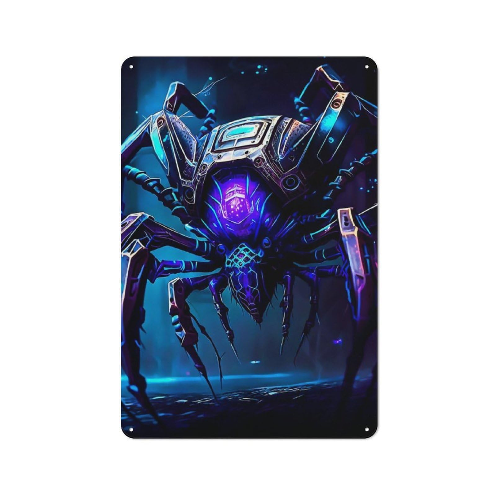 Junmoney Spider Metal Sign 30X20cm With For Hallway Wall, Vintage Decor, For Garage, Workshop And Man Cave Decoration