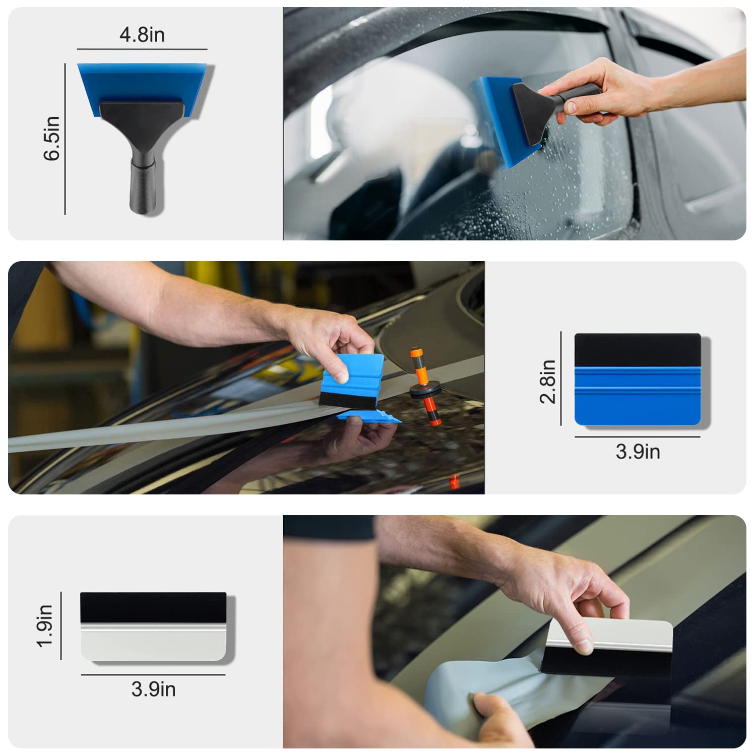 Kit 9 Pezzi Applicazione Pellicola Auto - Spatole E Attrezzi Per Tintura Vetri - Foto 4