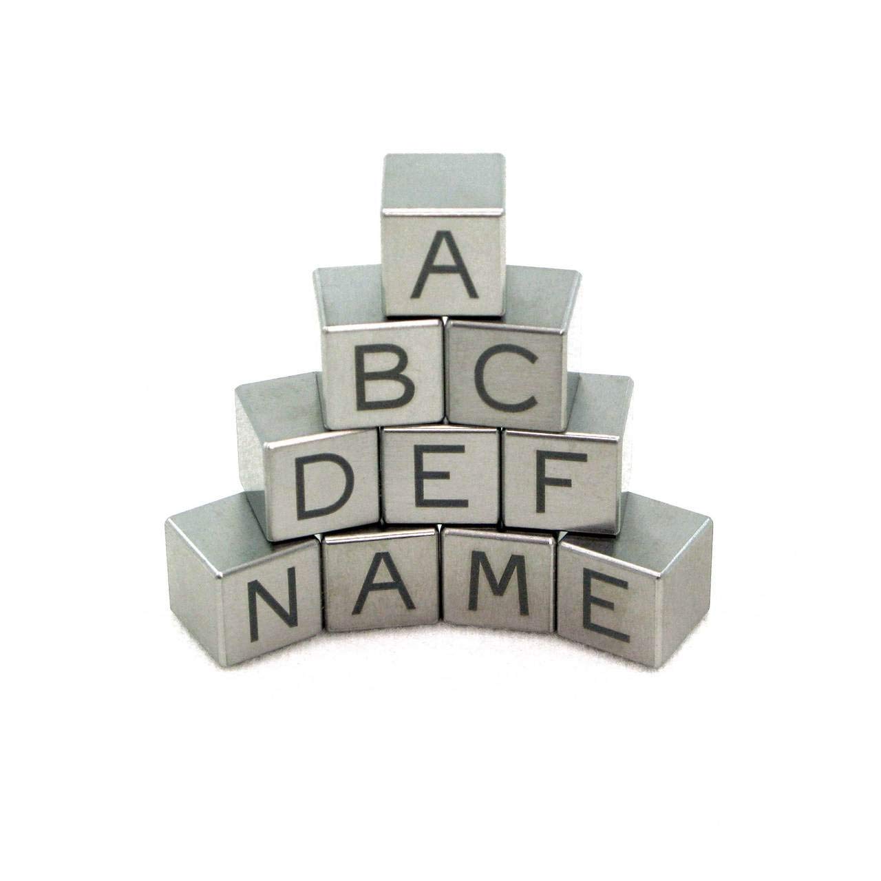 Tungsten 0.5" engraved letter cube (each)