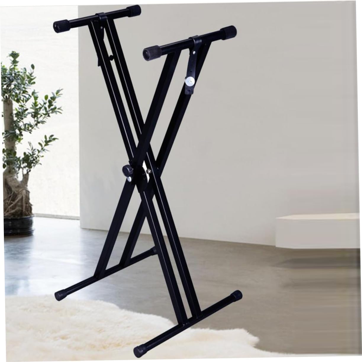 Yardwe Iron Keyboard Stand for Electronic Organ Design Support Rack for Beginners Durable and Stable with Skid Pads for Learning Musical Instruments