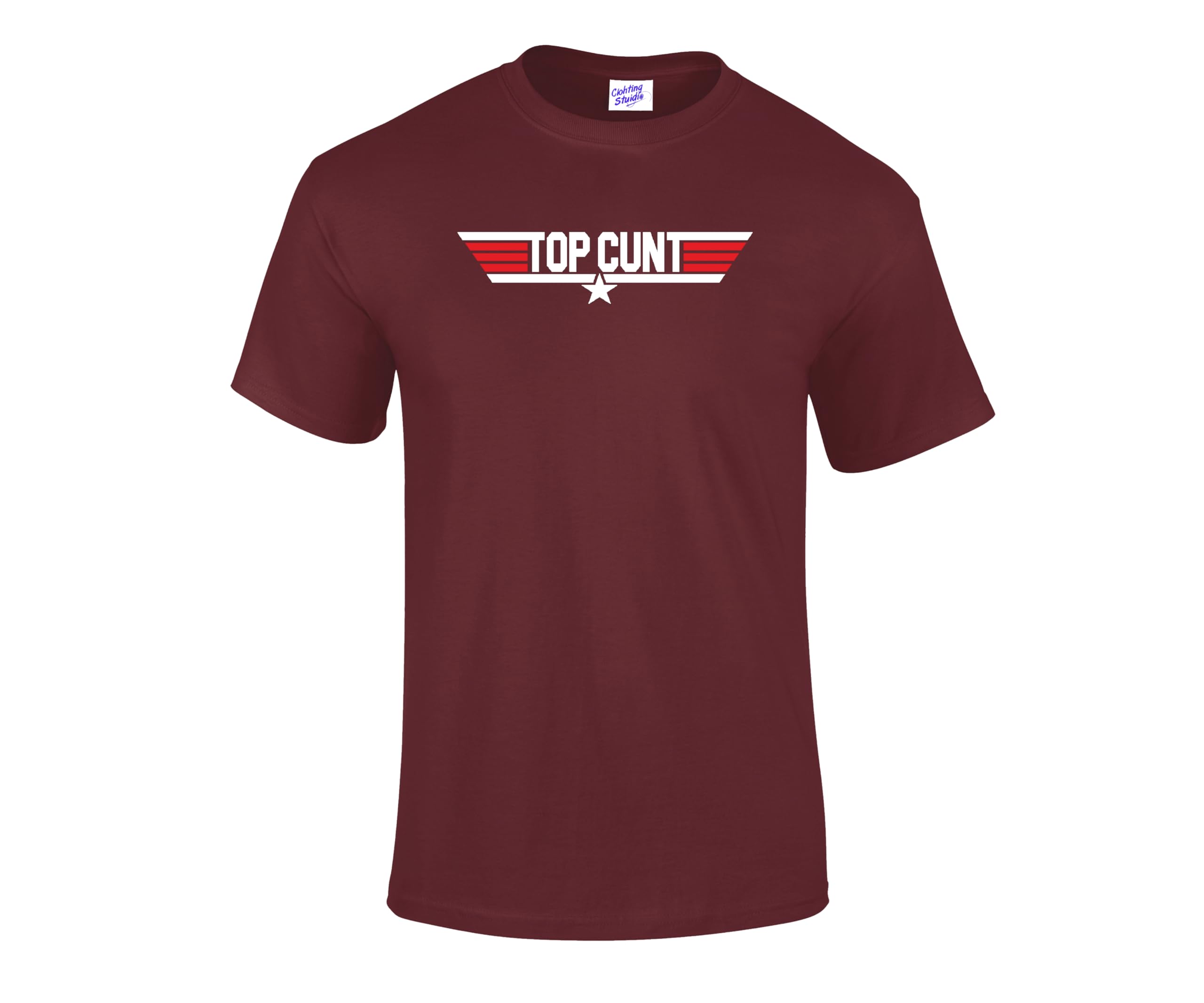 RADIANCE Top Cnt Rude Movie Nerd Gamer Joke Unisex Printed T-Shirt Stag Do Funny. Burgundy