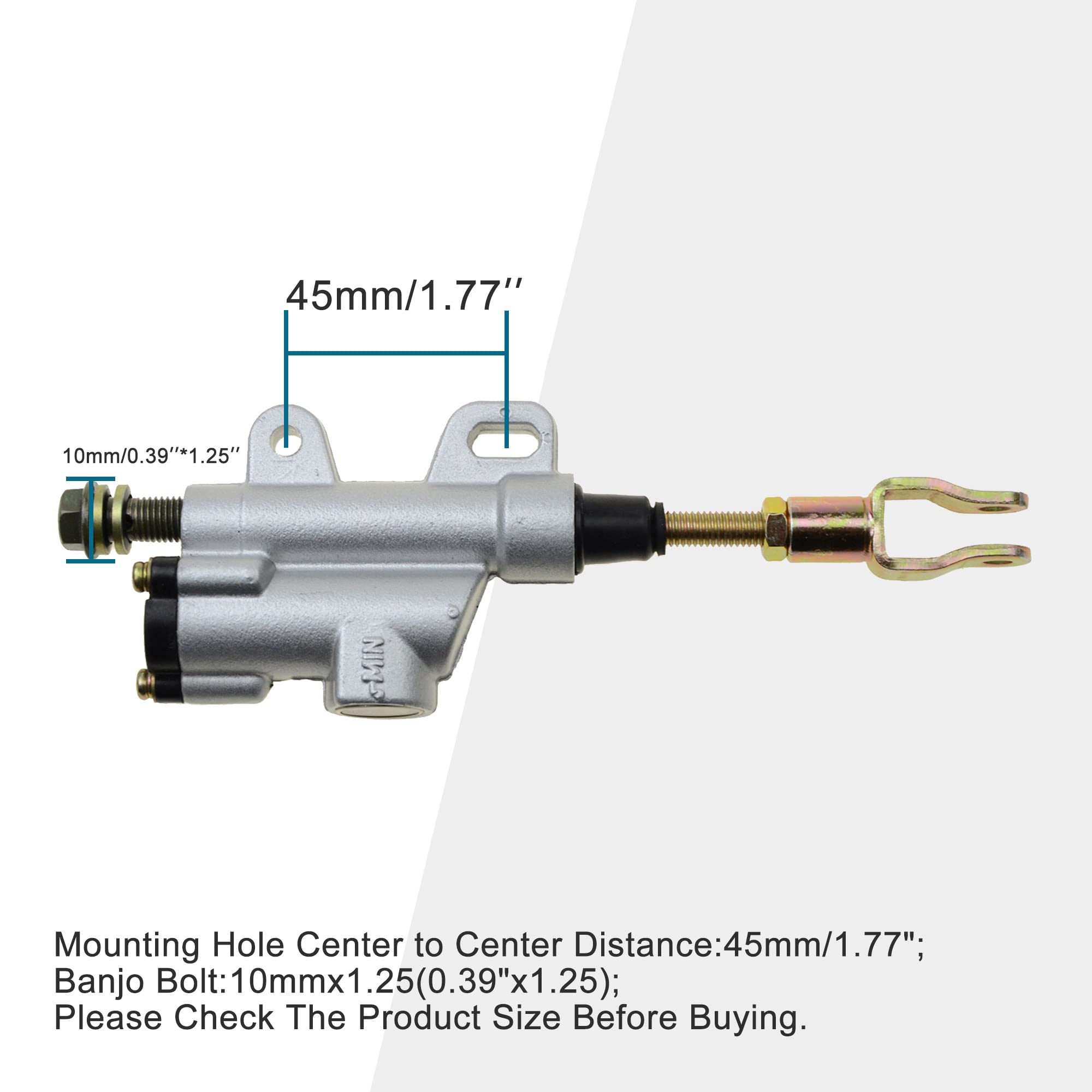 GOOFIT Pompe De Frein ArrièRe De Moto Universelle UtiliséE Remplacement pour La Pompe De Frein Hydraulique De VéHicule Tout Terrain De Moto ATV Argent