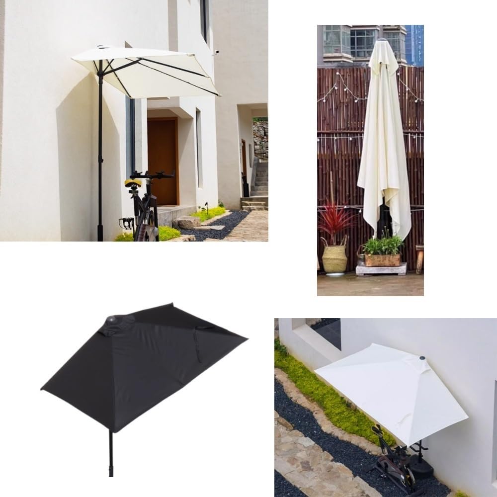 Parasol tarasowy z regulacją wysokości, 2 m, 2,5 m, 2,7 m, półosłona przeciwsłoneczna, na balkon, podwórko i patio, stylowy parasol zewnętrzny do ogrodu i salonu przy basenie