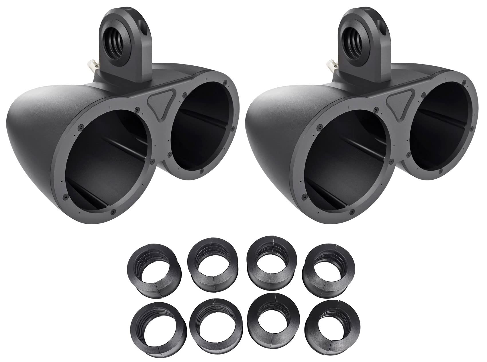 Kicker Bundle: Kicker KMTED Marine Wakeboard Tower Enclosures Speakers Bundle with Kicker KMTAP Pipe Diameter Adapter Pack for KMTES and KMTED Tower Enclosures (3 Items)