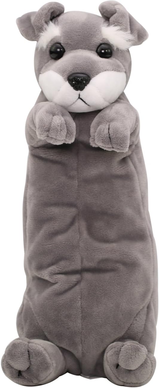 Pencil Case Plush Cute Zipper Storage Bag Stationery Pouch for Pens Coin Makeup Pens Gadgets for Teen Girls Boys Students(Schnauzer)