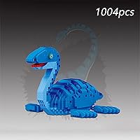 Vista 7 de Larcele Juego de dinosaurios de bloques de construcción de micro bloques de construcción, mini ladrillos de juguete de construcción 3D, 1004 piezas