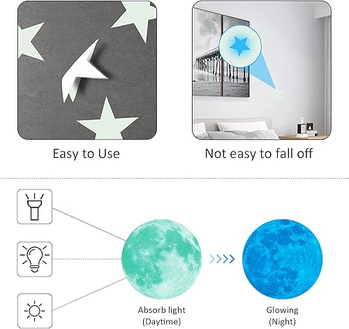 Miniatura 10 de Calcomanías de pared con peces del océano que brillan en la oscuridad calcomanías de pared bajo el mar calcomanías luminosas de animales de la vida