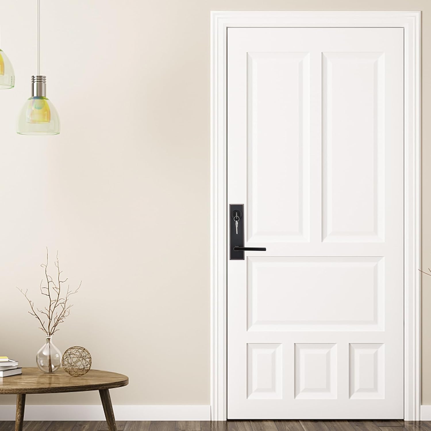 Haidms Oil Rubbed Bronze Front Door Handle Set, Entry Door Lever and Deadbolt Set with Reversible,Exterior Door Lock Set, Modern Square Front Door Hardware