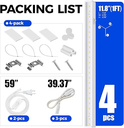 Miniatura 9 de Barrina T5 Grow Lights for Indoor Plants, 5000K Full Spectrum, 1FT LED Growing Lamp, Plant Light Strip, for Seed Starting, Vegetables, Plug and