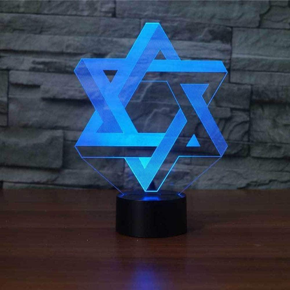 3D Illusion Lamp LED Night Light USB Creative Star Luminaria USB Desk Lamp Table Lamp Visual Touch 7/16 Colors Changing Bulbing Children s Sleep Lamp