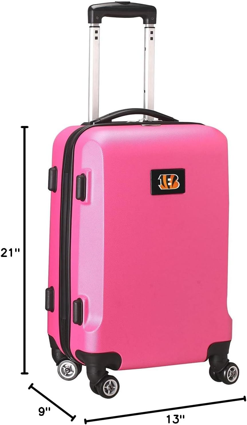 Denco NFL Arizona Cardinals Carry-On Hardcase Spinner, Pink