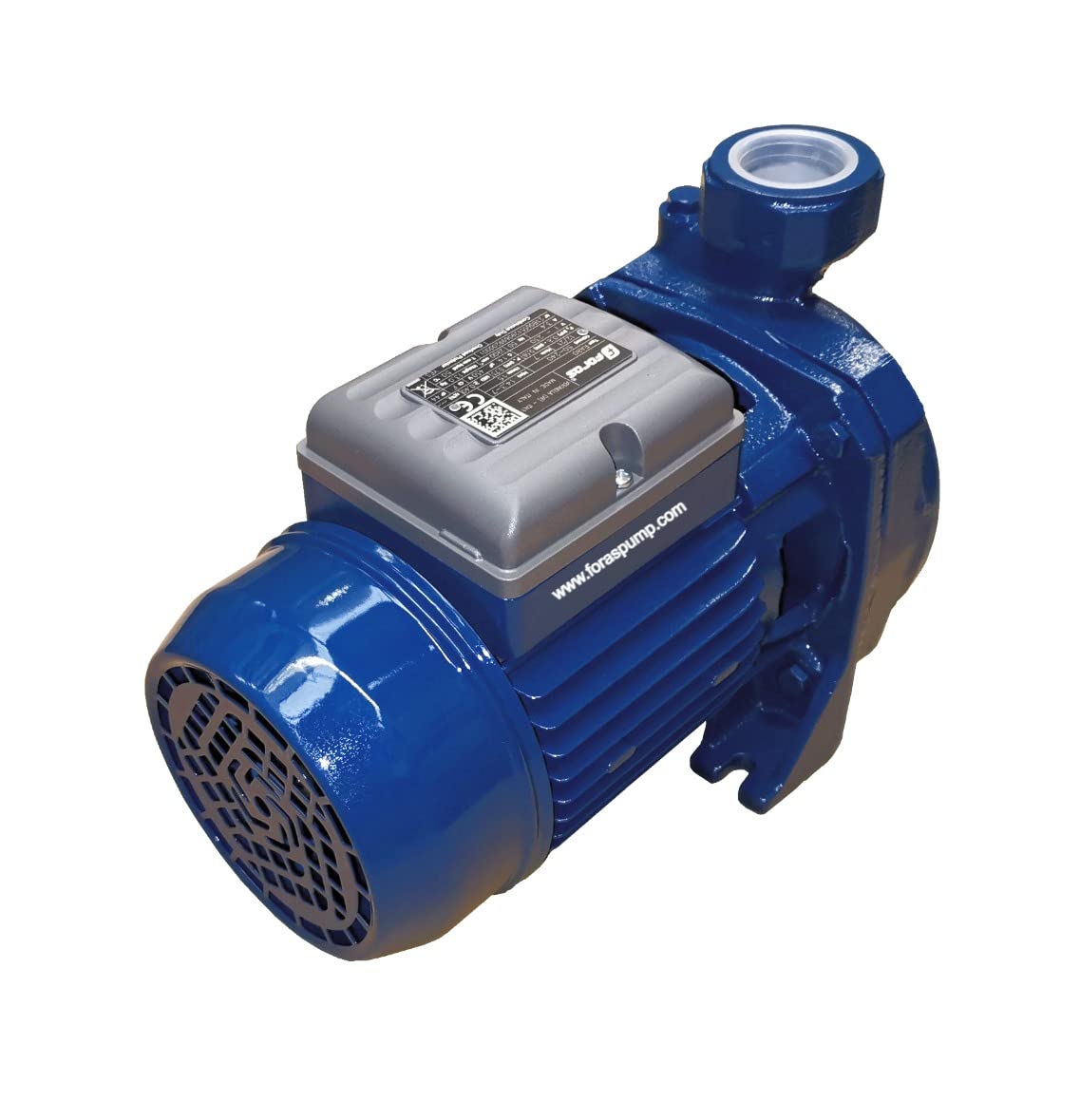 FORAS Bomba centrífuga RA102 de 230 V – 1,14 kW – Bomba de alto rendimiento – 280 l/min, altura de extracción de 20,5 m – Flujo alto de 1,5 pulgadas con impulsor abierto (sólidos de 10 mm) para