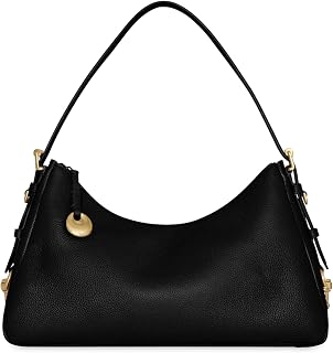 Mia Large Shoulder Bag for Women | Black | Leather Large Shoulder Bag with Zipper Closure | Everyday Women's Handbag