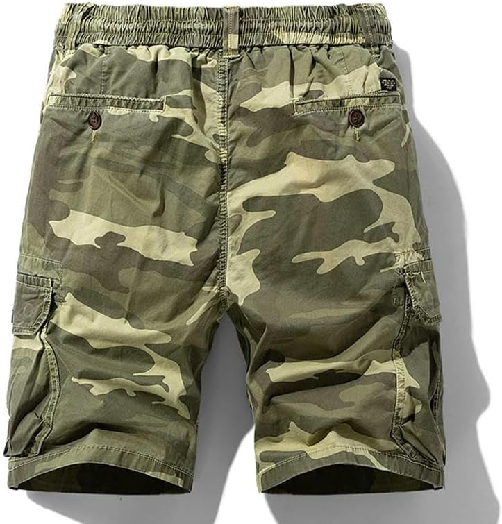 Men's Summer Cotton Cargo Shorts Multi-Pocket Casual Breathable
