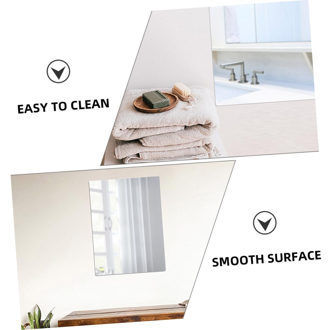Ciieeo 4 pezzi Autoadesivo Acrilico da Design Moderno e Versatile per Bagno e Camera da Facile Installazione Forare Superficie Facile da