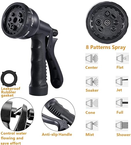 Miniatura 2 de Manguera de agua de jardín de 50 pies, manguera de agua de lavado de automóvil, rociador de agua telescópico automático, manguera de agua de jardín