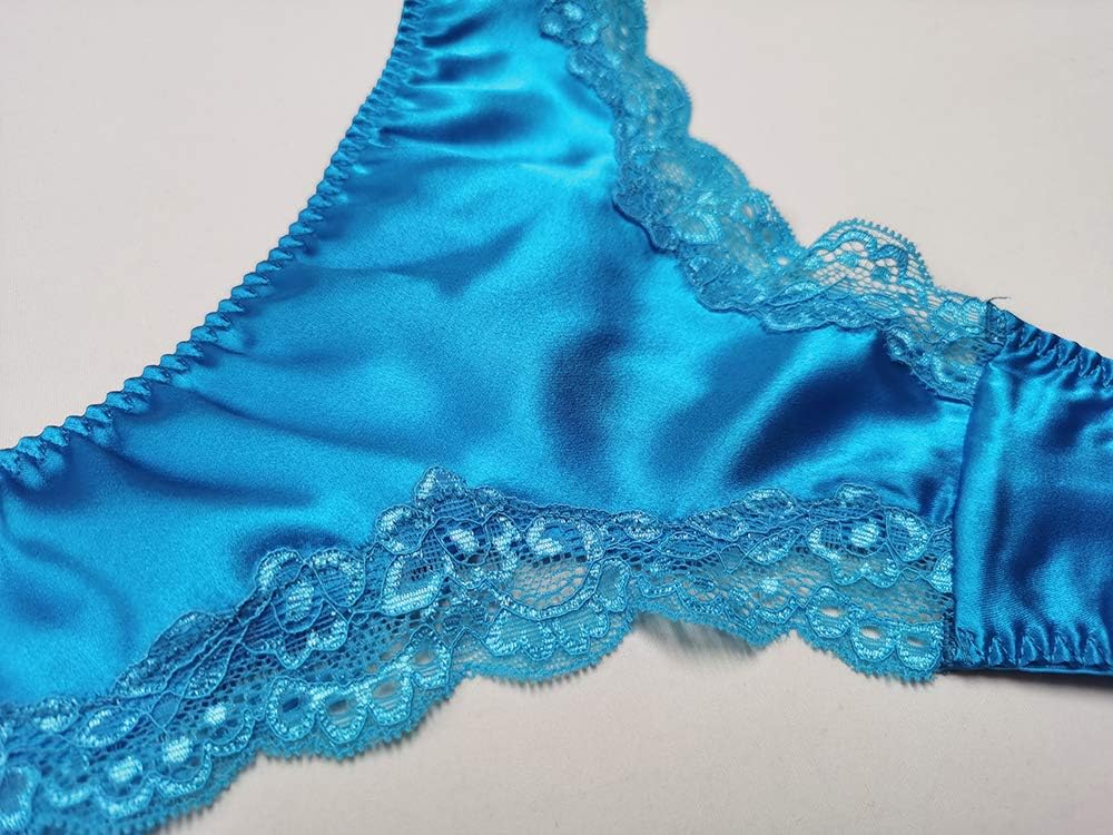 SilRiver Womens Silk G-String Thong Panties Satin T Back Lace Thong Underwear - Image 6