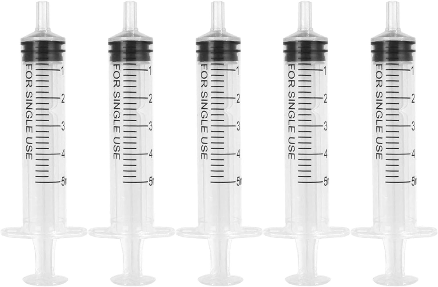 5PCS 5ML Plastic Syringes Measuring Syringe No Needle Syringe 5ML Syringes Sterile Colostrum for Scientific Lab Baby Medicine Dispensing Liquid Measuring Watering Pet Feeding Glue Applicator