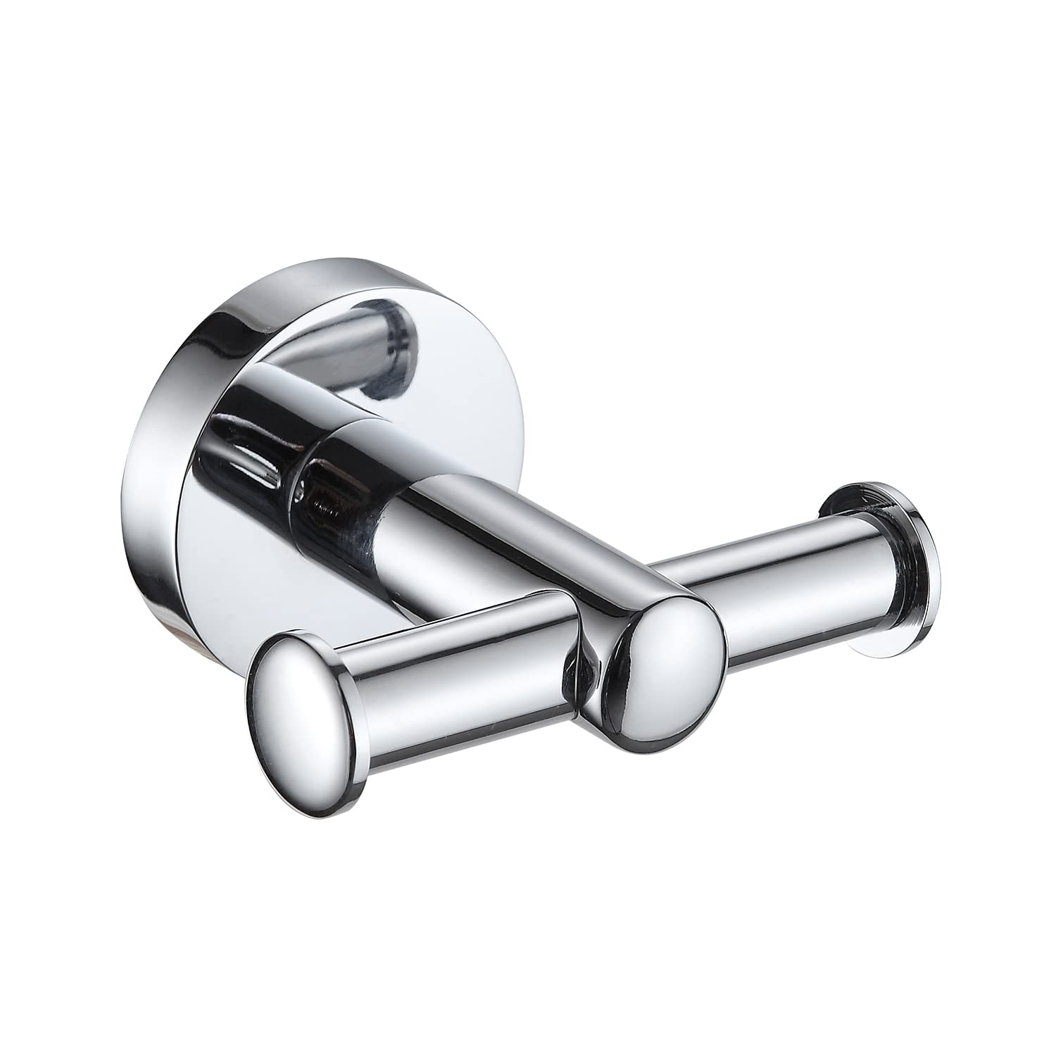Showerdrape Wall Mounted Bathroom Accessories Stainless Steel Polished Chrome Modernity (Double Robe Hook)