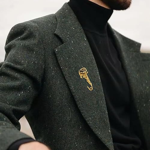 Miniatura 6 de SUPERFINDINGS Broche de seguridad con forma de rosa, 2 unidades, color dorado antiguo, broches de seguridad grandes de aleación, alfileres florales