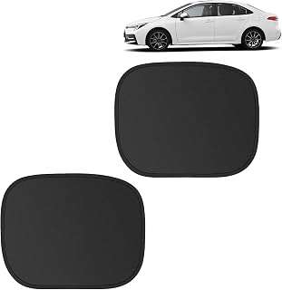 2PCS Rear Car Window Shade, Static Suction Automobile Sunshade, UV Protection Car Sun Blocker, Heat Insulating Rear Window Sunshades, Universal Fit Foldable Sun Visor for Baby Kid Pet (Black)