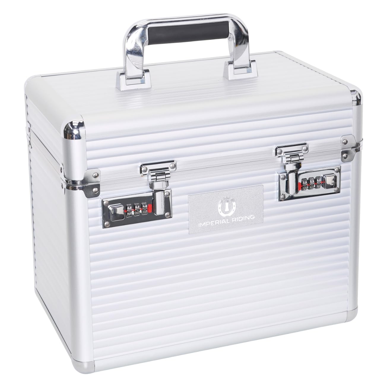 Imperial Riding Shiny Classic - Caja de Limpieza pequeña con Cerradura de combinación, Compartimentos Ajustables, Caja de Almacenamiento para Herramientas de Limpieza, con Espejo, 32 x 20 x 26 cm