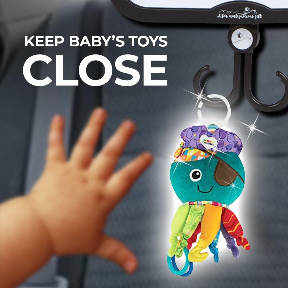 Baby Car Mirror - for Boys and Girls - with Accessories Hook! Back Seat View of Infant or Newborn in Rear-Facing Child Car Seat! Perfect Shower or Baby Registry