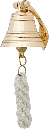 Campana de latón pulido de 2 pulgadas de calidad marina montada en la pared, campana colgante perfecta para cena, interior, exterior, escuela, bar,