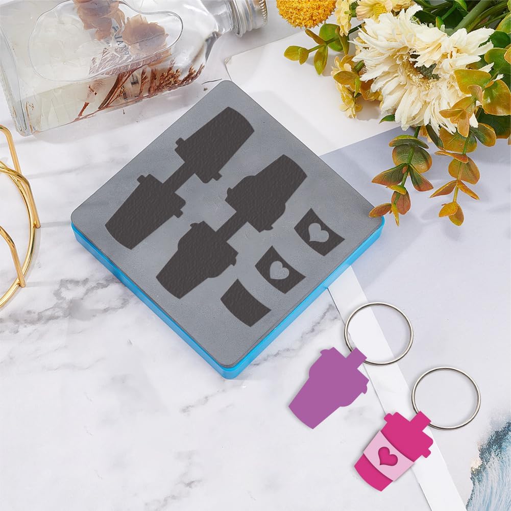 SUPERDANT Coffee Cup Leather Die Coffee Keychain Decor Wooden Die Cutter Leathers Cutting Dies DIY Art Crafts Leathers Dies Cutter Leather Making for Handmade Gifts for Mom Women