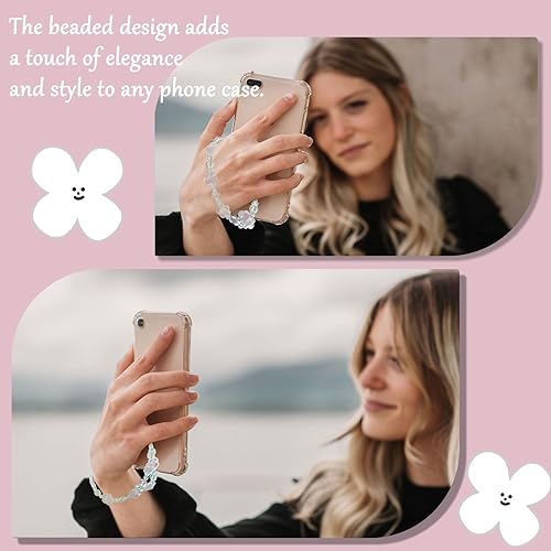 Miniatura 2 de Dije para teléfono, bonito dije de flor para teléfono, color rosa, verde y morado, llavero para teléfono Airpods