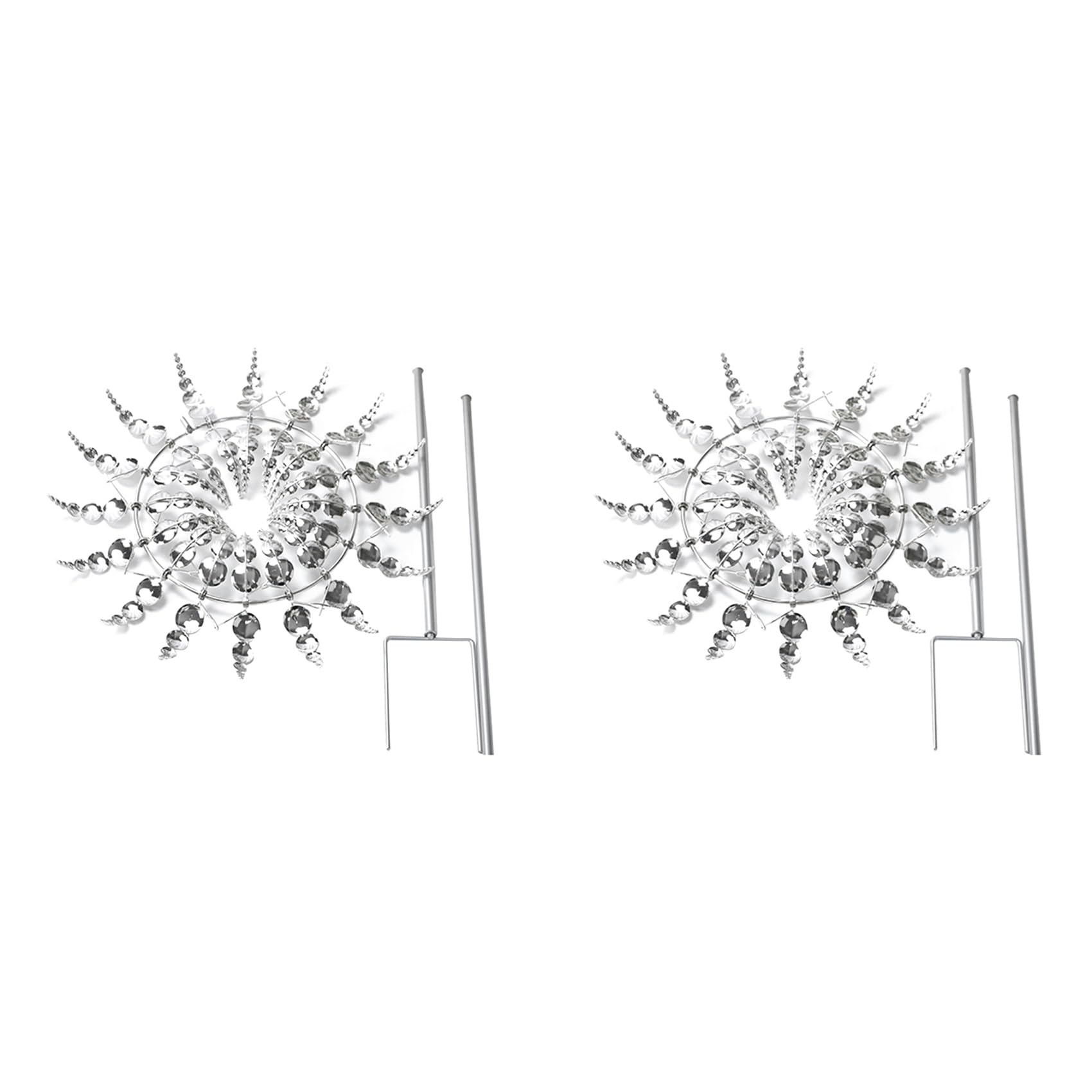 Vjsujehgy 2X Wind Spinners Outdoor, Garden Spinners Metal 30cm, Wind Sculptures for Yard Decor