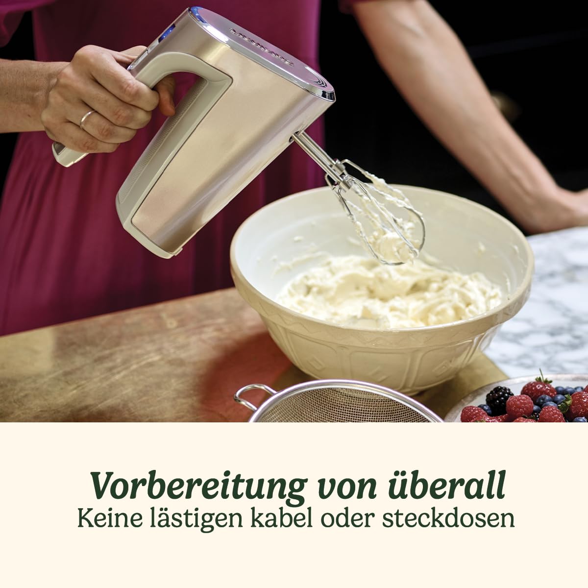 Cuisinart Cordless Power Hand Mixer | Cake Mixer zum Backen | Edelstahlschläger, 5 Geschwindigkeiten | wiederaufladbar | 20 Minuten Dauerbetrieb | Spülmaschinenfest | Elektrischer Handmixer